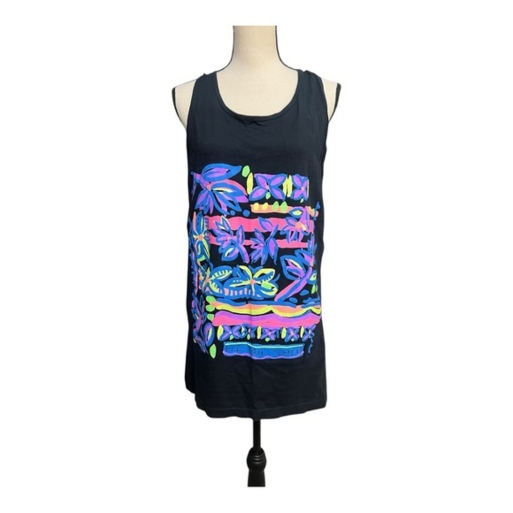 Vintage 90s Electric beach by jantzen Colorful Graphic Tank Top Size L